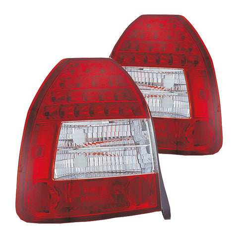 1996-2001 Honda Civic 3 Door IPCW Red LED Tail Lights