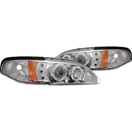 1994-1998 Ford Mustang Diamond Cut Headlights w/ Corners (Pair) by IPCW