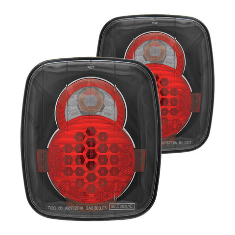 1987-2006 Jeep Wrangler IPCW LED Tail Lights Black