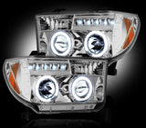 RECON Halo Projector Headlights 2007-2013 Toyota Tundra Clear/Chrome