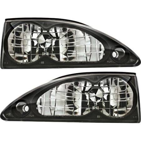 1994-1998 Ford Mustang Black Diamond Cut Headlights (Pair) by IPCW