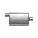 4" x 9" x 18" Oval Superflow Stainless Muffler (2" In Offset 2" Out) by Gibson Performance