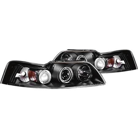 1999-2004 Ford Mustang Black Halo Projector Headlights (Pair) by IPCW